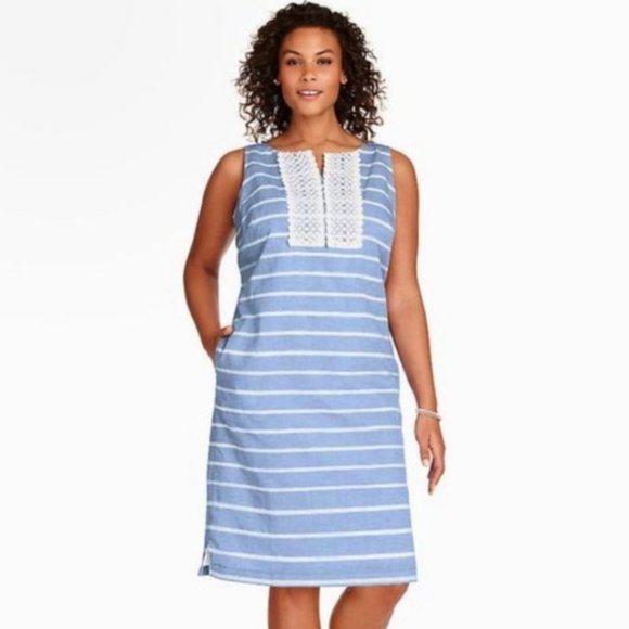 bib neck shift dress